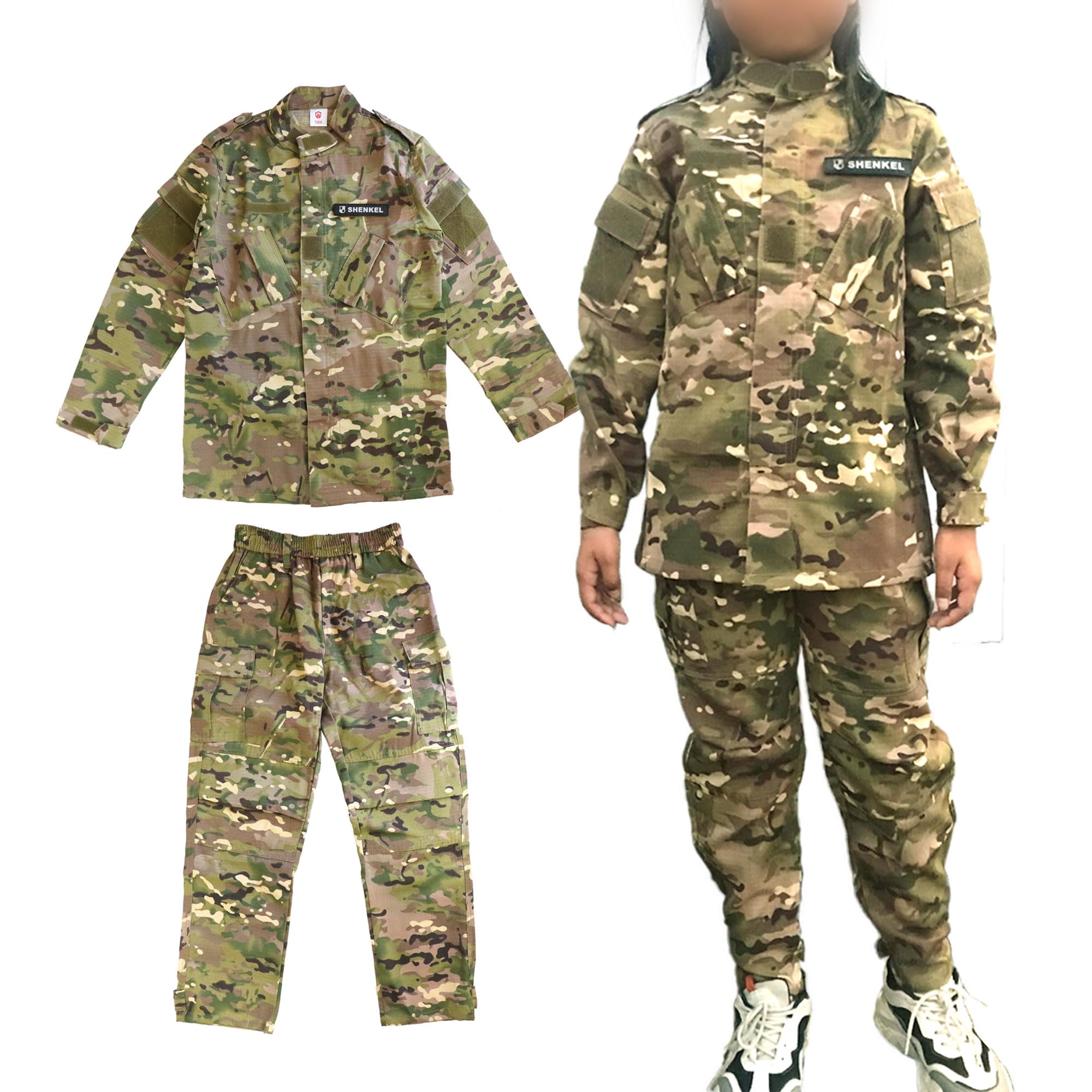 Amazon.co.jp: [SHENKEL] キッズ 迷彩服 上下セット 子供 150 150cm